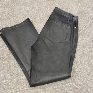 Frame Wax Coated Denim Le Crop Mini Boot Jeans